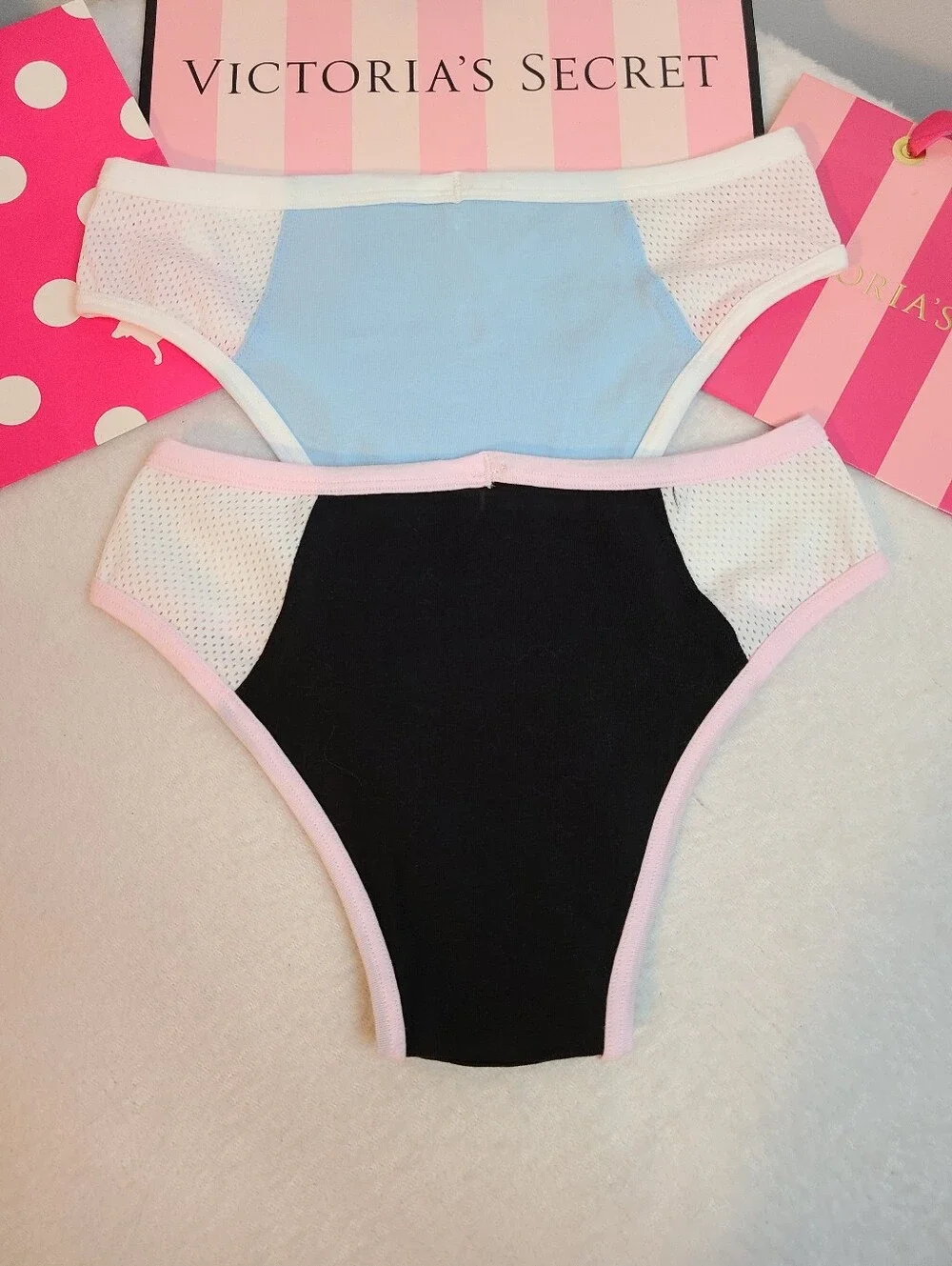 VS PINK 2pk Soft Cotton Sport Mesh Classic Cheeky Panties Size Sm